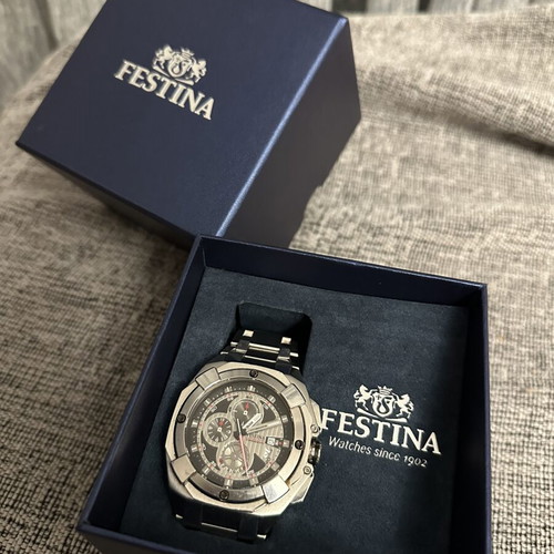 Festina Chronograph F16351 watch like new, stainless steel, 10 ATM