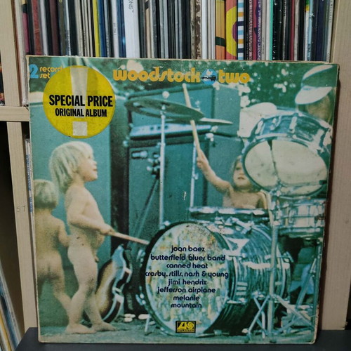 Woodstock two double record used, 80s Greek reissue, rock