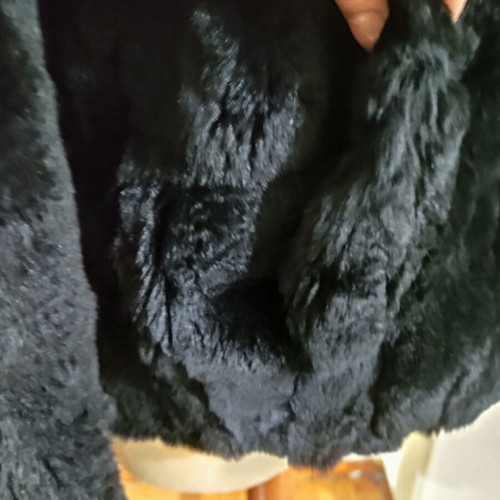 Conbipel short rabbit fur coat like new, black
