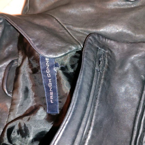 French Connection leather jacket like new, black, medium size