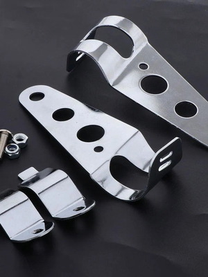 Motorcycle Headlight Mount Brackets Chrome Silver New