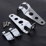 Motorcycle Headlight Mount Brackets Chrome Silver New