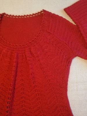 Knitted blouse red like new size M