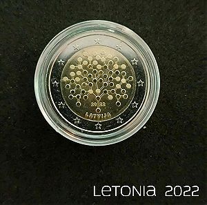 Νόμισμα 2 Ευρώ - Λετονία 2022 - 100η επέτειος της λετονικής τράπεζας Latvijas Banka (UNC)