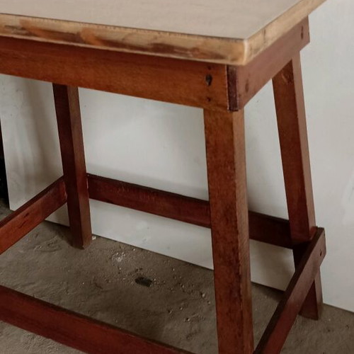 Wooden coffee table with marine plywood used, ideal for summer houses