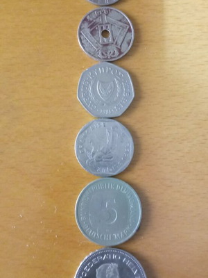 Foreign coins used, pack of 6 pieces