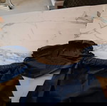  Φόρεμα μπλε σκούρο ζάρα medium με balloon μανίκια