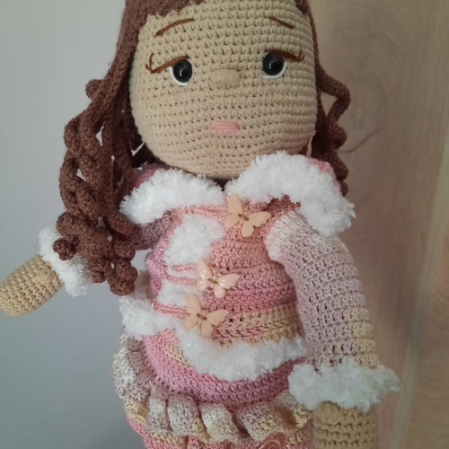 Handmade amigurumi doll 43 cm with removable clothes
