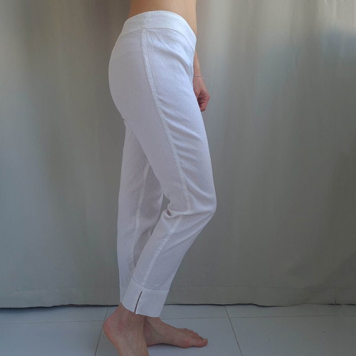 120% Lino women's linen pants size S like new, white