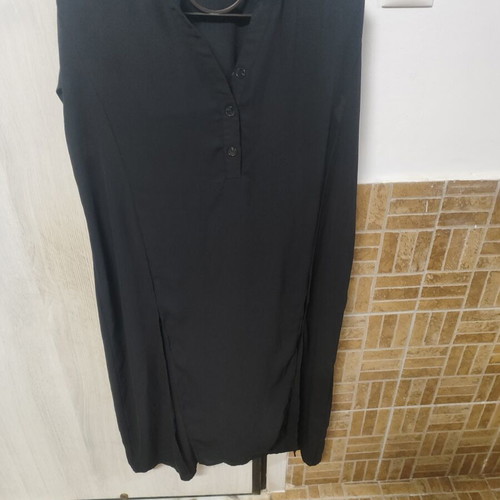 Shein women's black shirt dress with buttons and slits, size XL