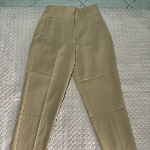 Beige Zara fabric pants office style, straight cut, like new, size M