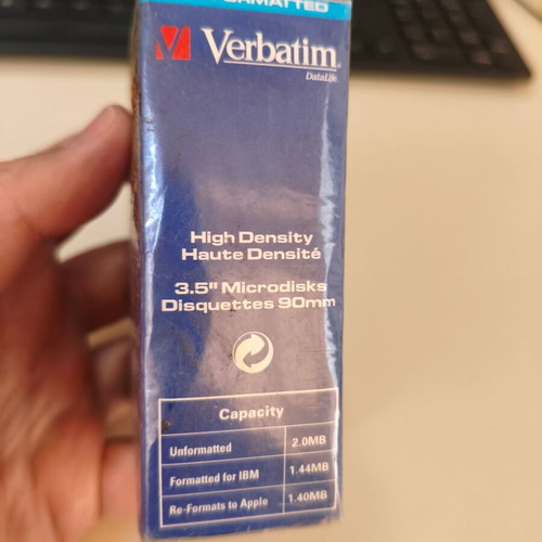 Verbatim MF2HD 3.5'' floppy disks pack of 10 sealed, like new