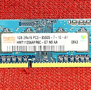 Hynix 1GB 2Rx16 PC3-8500S-7-10-A1 Laptop RAM Memory ddr3