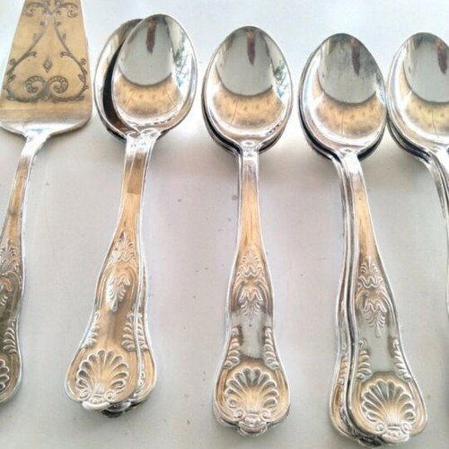 Vintage silver-plated Kings Pattern cutlery set, 50 pieces