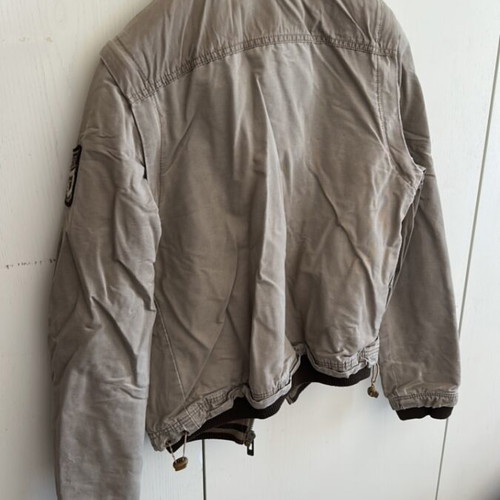 Bershka men's jacket used, removable sleeves, beige and brown, size M