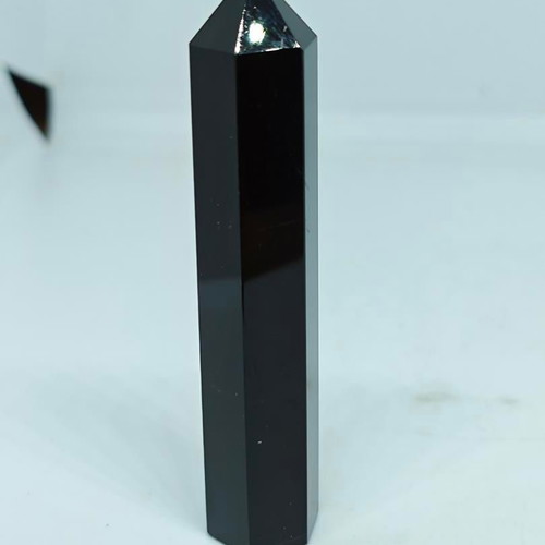 Obsidian Hexagonal Tower 7.5cm like new