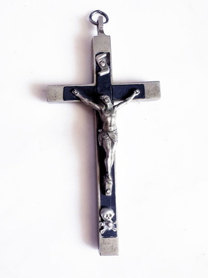 French Catholic Cross antique, used, circa 1900