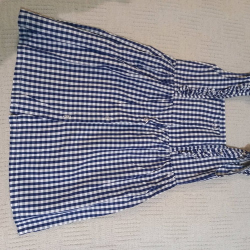 Minibol summer dress checked size 6 years like new, blue