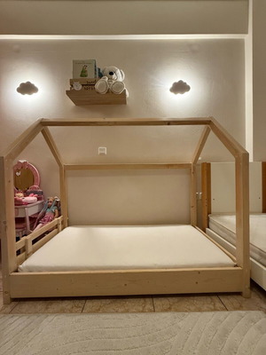Κρεβάτι Montessori 140x70 με μεταχειρισμένο στρώμα Cocomat Skiouros και κάλυμμα
