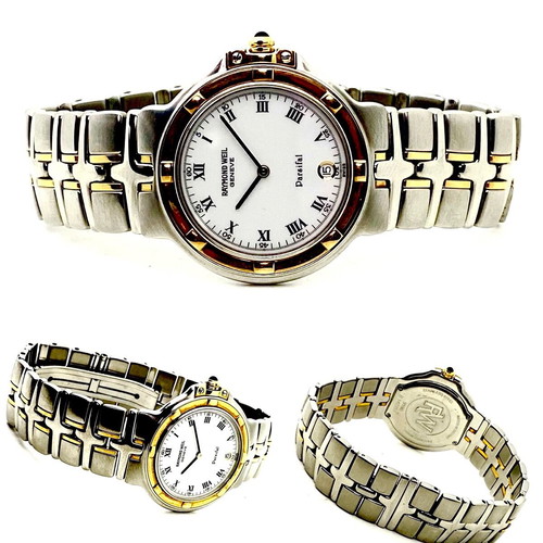 Raymond Weil Parsifal 18k gold automatic watch 36 mm used