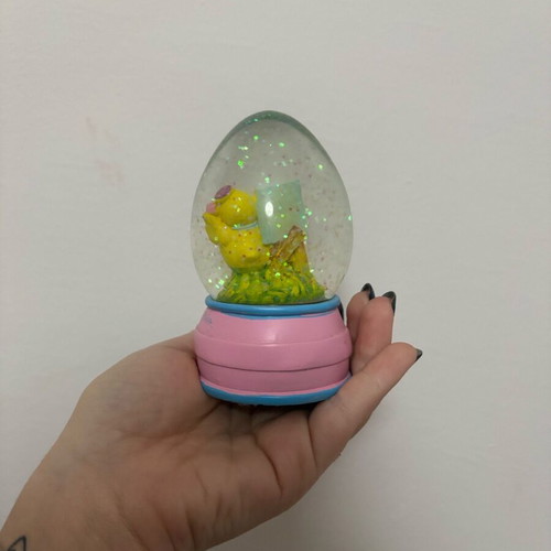 Easter decorative egg ball like new with chick and glitter