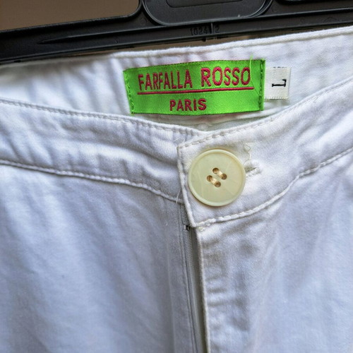 3/4 Pants used, size L, white with embroidery
