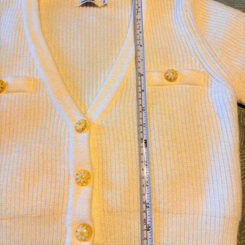 Knitted crop cardigan Mochy like new, white, A.L.E.