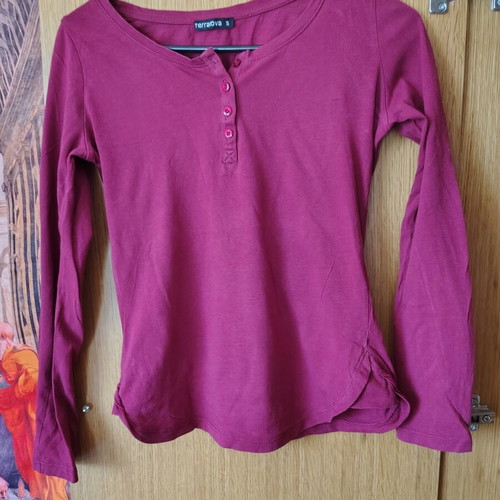 Terranova blouse with buttons, pink, size S