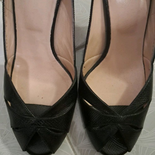 Kalogiropou leather peep toe pumps like new, size 37.5