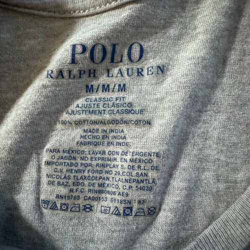 Polo Ralph Lauren T-shirt used, size M, classic fit, grey melange