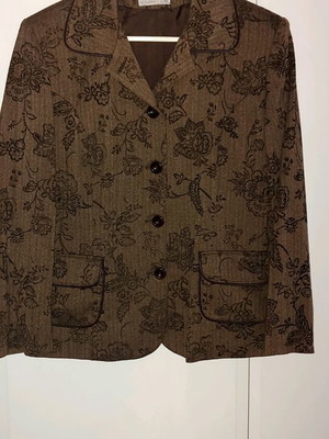 Women's brown jacket with floral pattern like new