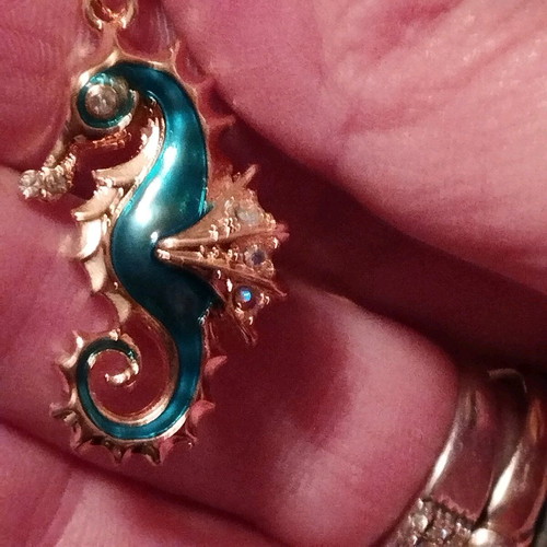 Seahorse earrings in like new condition made of zinc alloy