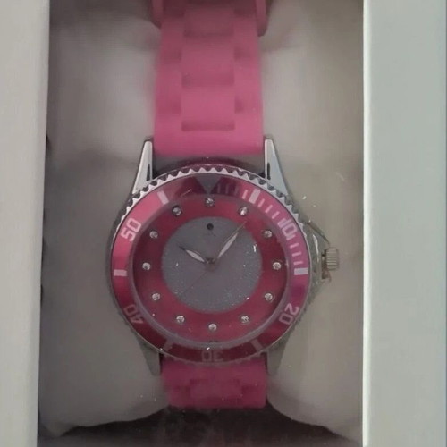 Helena Vera women's watch with Seiko mechanism, red and silver