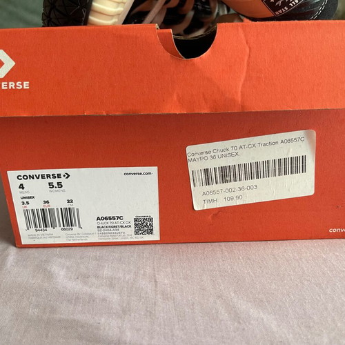 Converse Chuck 70 AT-CX Traction sneakers size 36 like new black white