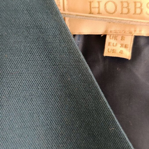 Hobbs dress used, wool-silk blend, blue roubaix, small