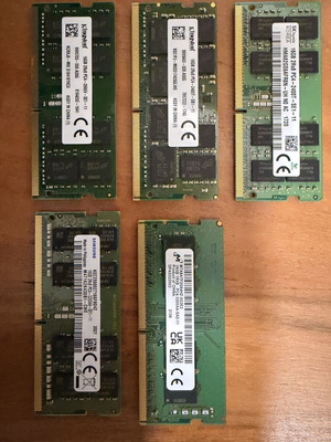 5x 16GB DDR4 SO-DIMM RAM modules for laptop Kingston SK Hynix Samsung Micron