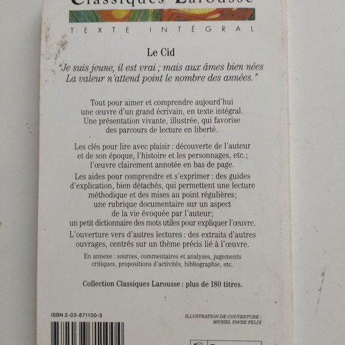 Book Le Cid by Pierre Corneille used, French