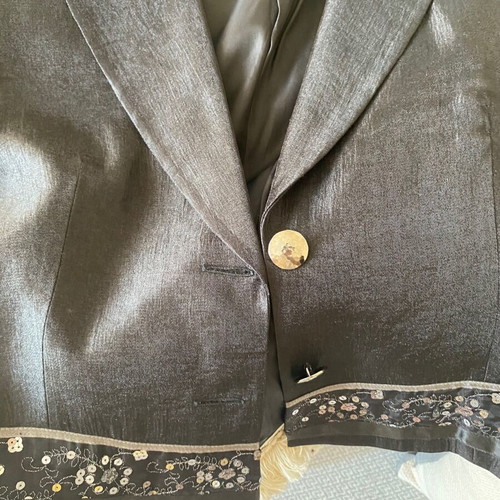 Suit set with maxi skirt early 2000s, like new, black and silver