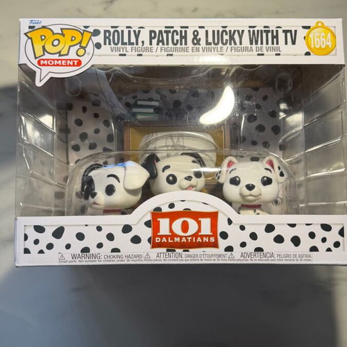Funko Moment Movies 101 Dalmatians Rolly, Patch & Lucky with TV like new