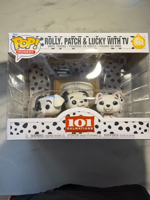 Funko Moment Movies 101 Dalmatians Rolly, Patch & Lucky with TV like new
