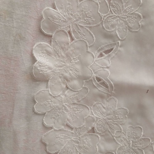 Set of 2 white cutwork table runners new