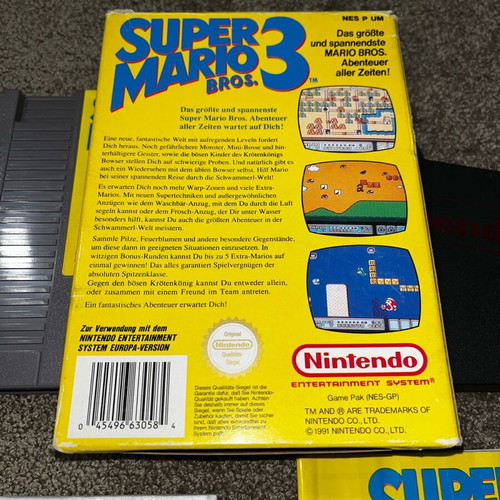 Super Mario Bros 3 game for Nintendo NES used with box and manual