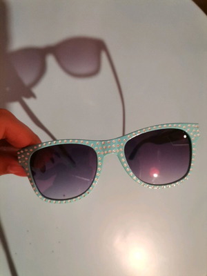 Sunglasses used turquoise with strass from Claire's