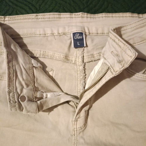Elastic summer pants like new, beige, size L