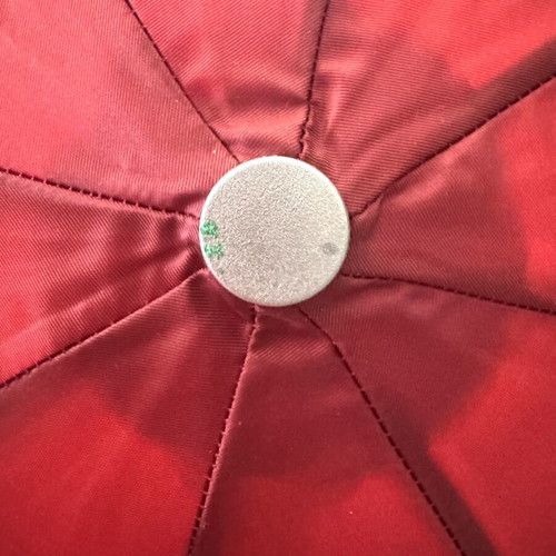 Vintage Longchamp Pierre Vaux folding umbrella, like new, red