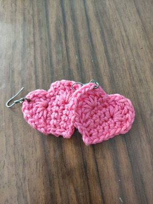 Crocheted earrings used, handmade