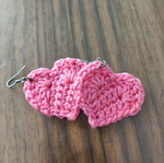 Crocheted earrings used, handmade