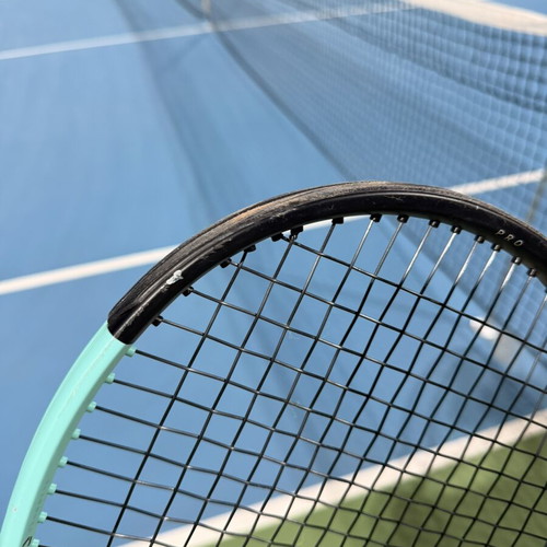 Head Boom Pro tennis racket used, strung with Luxilon 4G Black Edition