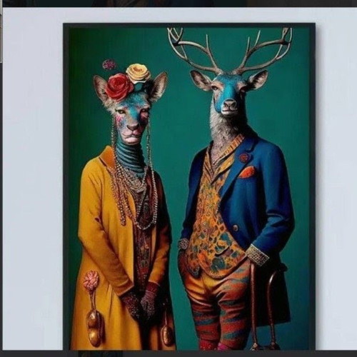 Deer Couple Poster new, artistic wall art print