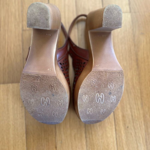 Marila Footwear leather sandals like new, brown with thick heel